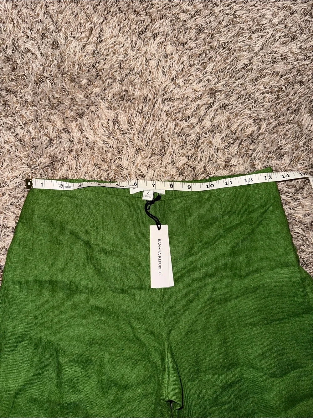 Banana Republic Green Linen Kick Flare Ankle Pants Petite 0 NWT